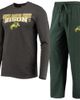 CONCEPTS SPORT Men's Concepts Sport Green/Heathered Charcoal NDSU Bison Meter Long Sleeve T-Shirt & Pants Sleep Set  - 1
