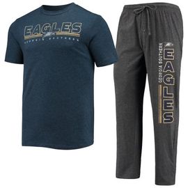 CONCEPTS SPORT Men's Concepts Sport Heathered Charcoal/Navy Georgia Southern Eagles Meter T-Shirt & Pants Sleep Set