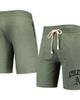 CONCEPTS SPORT Men's Concepts Sport Heathered Olive Oakland Athletics Mainstream Tri-Blend Shorts - 1