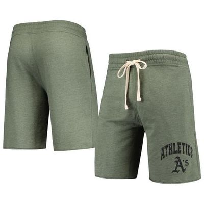 CONCEPTS SPORT Men's Concepts Sport Heathered Olive Oakland Athletics Mainstream Tri-Blend Shorts