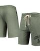 CONCEPTS SPORT Men's Concepts Sport Heathered Olive Oakland Athletics Mainstream Tri-Blend Shorts - 4