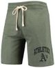 CONCEPTS SPORT Men's Concepts Sport Heathered Olive Oakland Athletics Mainstream Tri-Blend Shorts - 5