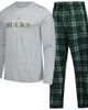CONCEPTS SPORT Men's Concepts Sport Hunter Green Milwaukee Bucks Regulate Long Sleeve T-Shirt & Plaid Pant Set  - 1