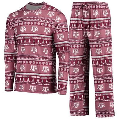 CONCEPTS SPORT Men's Concepts Sport Maroon Texas A&M Aggies Ugly Sweater Long Sleeve T-Shirt and Pants Sleep Set 