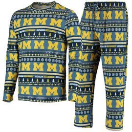 CONCEPTS SPORT Men's Concepts Sport Navy Michigan Wolverines Ugly Sweater Knit Long Sleeve Top and Pant Set 