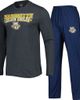 CONCEPTS SPORT Men's Concepts Sport Navy/Charcoal Marquette Golden Eagles Meter Long Sleeve T-Shirt & Pants Sleep Set  - 1