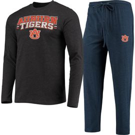CONCEPTS SPORT Men's Concepts Sport Navy/Heathered Charcoal Auburn Tigers Meter Long Sleeve T-Shirt & Pants Sleep Set 