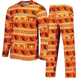 CONCEPTS SPORT Men's Concepts Sport Orange Oregon State Beavers Swivel Long Sleeve T-Shirt & Pants Sleep Set 