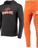 CONCEPTS SPORT Men's Concepts Sport Orange/Heather Charcoal Oklahoma State Cowboys Meter Long Sleeve Hoodie T-Shirt & Jogger Pajama Set  - 1