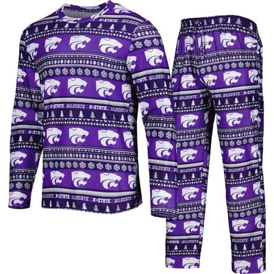 CONCEPTS SPORT Men's Concepts Sport Purple Kansas State Wildcats Swivel Long Sleeve T-Shirt & Pants Sleep Set 