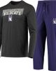 CONCEPTS SPORT Men's Concepts Sport Purple/Heathered Charcoal Northwestern Wildcats Meter Long Sleeve T-Shirt & Pants Sleep Set  - 1