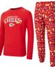 CONCEPTS SPORT Men's Concepts Sport Red Kansas City Chiefs Chestnut Long Sleeve Top & Pants Set  - 1