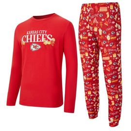 CONCEPTS SPORT Men's Concepts Sport Red Kansas City Chiefs Chestnut Long Sleeve Top & Pants Set 