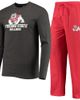 CONCEPTS SPORT Men's Concepts Sport Red/Heathered Charcoal Fresno State Bulldogs Meter Long Sleeve T-Shirt & Pants Sleep Set  - 1