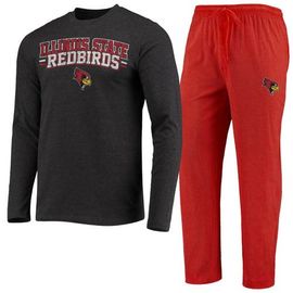 CONCEPTS SPORT Men's Concepts Sport Red/Heathered Charcoal Illinois State Redbirds Meter Long Sleeve T-Shirt & Pants Sleep Set 
