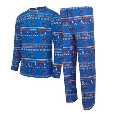 CONCEPTS SPORT Men's Concepts Sport Royal Boise State Broncos Swivel Long Sleeve T-Shirt & Pants Sleep Set 