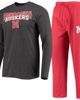 CONCEPTS SPORT Men's Concepts Sport Scarlet/Heathered Charcoal Nebraska Huskers Meter Long Sleeve T-Shirt & Pants Sleep Set  - 1