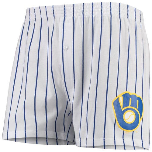 CONCEPTS SPORT Men's Concepts Sport White Milwaukee Brewers Vigor Boxer Shorts 