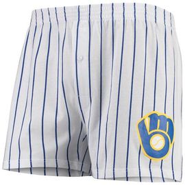 CONCEPTS SPORT Men's Concepts Sport White Milwaukee Brewers Vigor Boxer Shorts 