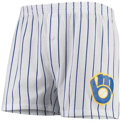 CONCEPTS SPORT Men's Concepts Sport White Milwaukee Brewers Vigor Boxer Shorts 