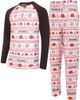 CONCEPTS SPORT Men's Concepts Sport White/Brown Cleveland Browns Tinsel Raglan Long Sleeve T-Shirt & Pants Sleep Set  - 1