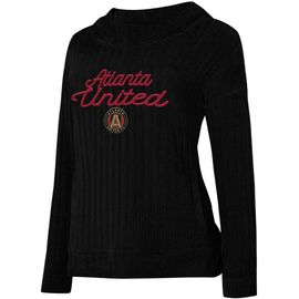 CONCEPTS SPORT Women's Concepts Sport Black Atlanta United FC Linger Long Sleeve Hooded Top 