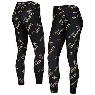 CONCEPTS SPORT Women's Concepts Sport Black New Orleans Saints Breakthrough Allover Print Lounge Leggings 