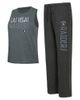 CONCEPTS SPORT Women's Concepts Sport Black/Charcoal Las Vegas Raiders Muscle Tank Top & Pants Lounge Set  - 1