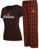CONCEPTS SPORT Women's Concepts Sport Brown/Orange Cleveland Browns Arctic T-Shirt & Flannel Pants Sleep Set  - 1