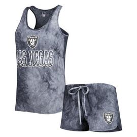 CONCEPTS SPORT Women's Concepts Sport Charcoal Las Vegas Raiders Billboard Scoop Neck Racerback Tank and Shorts Sleep Set 