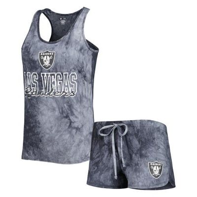 CONCEPTS SPORT Women's Concepts Sport Charcoal Las Vegas Raiders Billboard Scoop Neck Racerback Tank and Shorts Sleep Set 