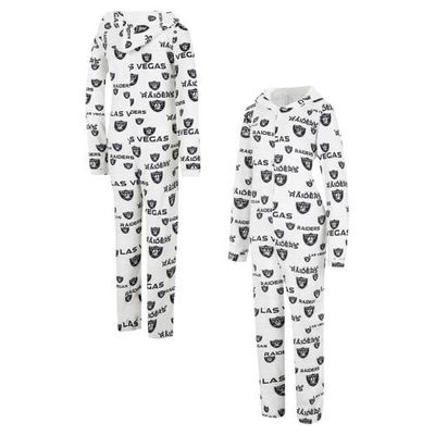 CONCEPTS SPORT Women's Concepts Sport Cream Las Vegas Raiders Docket Hoodie Full-Zip Union Suit 