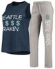 CONCEPTS SPORT Women's Concepts Sport Deep Sea Blue/Gray Seattle Kraken Meter Tank Top & Pants Sleep Set - 1