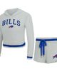 CONCEPTS SPORT Women's Concepts Sport Gray Buffalo Bills Whitley Long Sleeve Hoodie Top & Shorts Set  - 1