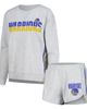 CONCEPTS SPORT Women's Concepts Sport Gray Golden State Warriors Cedar Long Sleeve T-Shirt & Shorts Sleep Set  - 1