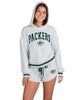 CONCEPTS SPORT Women's Concepts Sport Gray Green Bay Packers Whitley Long Sleeve Hoodie Top & Shorts Set  - 1