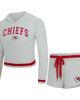 CONCEPTS SPORT Women's Concepts Sport Gray Kansas City Chiefs Whitley Long Sleeve Hoodie Top & Shorts Set  - 1