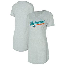 CONCEPTS SPORT Women's Concepts Sport Gray Miami Dolphins Petition Knit Nightshirt 