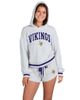 CONCEPTS SPORT Women's Concepts Sport Gray Minnesota Vikings Whitley Long Sleeve Hoodie Top & Shorts Set  - 1
