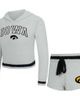 CONCEPTS SPORT Women's Concepts Sport Gray/Black Iowa Hawkeyes Whitley Long Sleeve Hoodie Top & Shorts Set  - 1