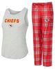 CONCEPTS SPORT Women's Concepts Sport Heather Gray/Red Kansas City Chiefs Regulate Plaid Tank Top & Pants Sleep Set  - 1