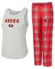 CONCEPTS SPORT Women's Concepts Sport Heather Gray/Scarlet San Francisco 49ers Regulate Plaid Tank Top & Pants Sleep Set  - 1