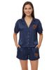 CONCEPTS SPORT Women's Concepts Sport Navy Chicago Bears Wink Dot Satin Jacquard Sleep Set  - 1