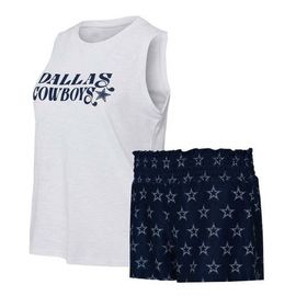 CONCEPTS SPORT Women's Concepts Sport Navy/White Dallas Cowboys Gauge Tank & Shorts Sleep Set 