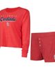 CONCEPTS SPORT Women's Concepts Sport Red St. Louis Cardinals Meter Knit Long Sleeve T-Shirt & Shorts Set  - 1