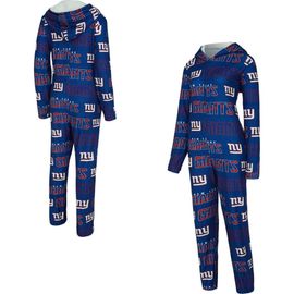CONCEPTS SPORT Women's Concepts Sport Royal New York Giants Roadway Allover Print Microfleece Full-Zip Union Suit 
