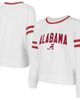 CONCEPTS SPORT Women's Concepts Sport White Alabama Crimson Tide Borough French Terry Arch Over Long Sleeve T-Shirt  - 1