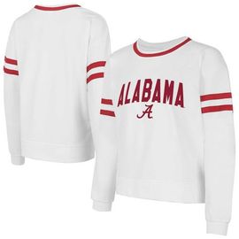 CONCEPTS SPORT Women's Concepts Sport White Alabama Crimson Tide Borough French Terry Arch Over Long Sleeve T-Shirt 