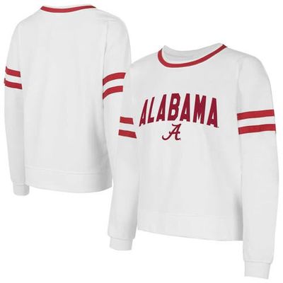 CONCEPTS SPORT Women's Concepts Sport White Alabama Crimson Tide Borough French Terry Arch Over Long Sleeve T-Shirt 