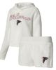 CONCEPTS SPORT Women's Concepts Sport White Atlanta Falcons Fluffy Pullover Sweatshirt & Shorts Sleep Set - 1